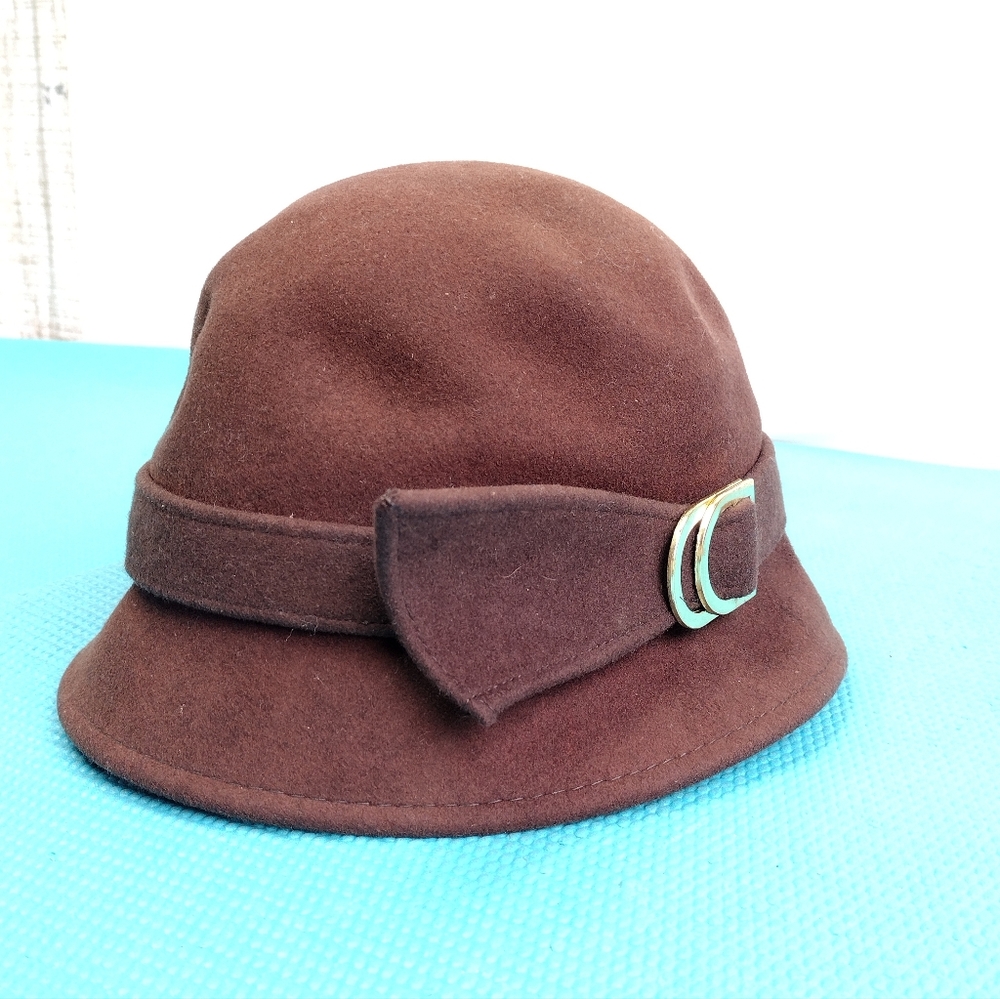 August Women's Bucket Hat 100% Wool Brown